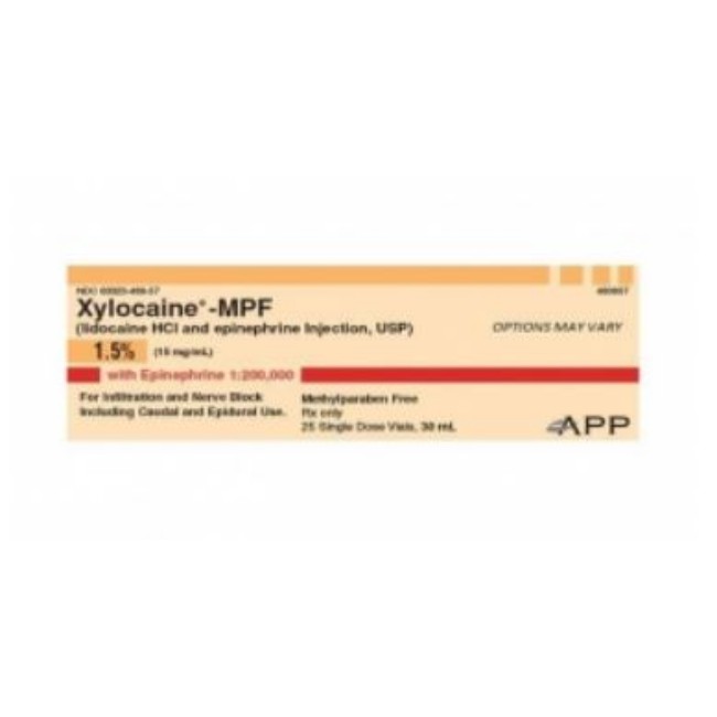 Xylocaine Mpf 1 5  Epi1 200K Single Dose Vial   25 X 30Ml