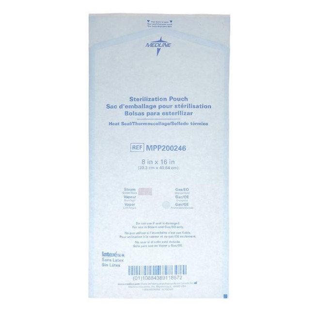 Steam And Gas Heat Seal Sterilization Pouch   8  X 16 