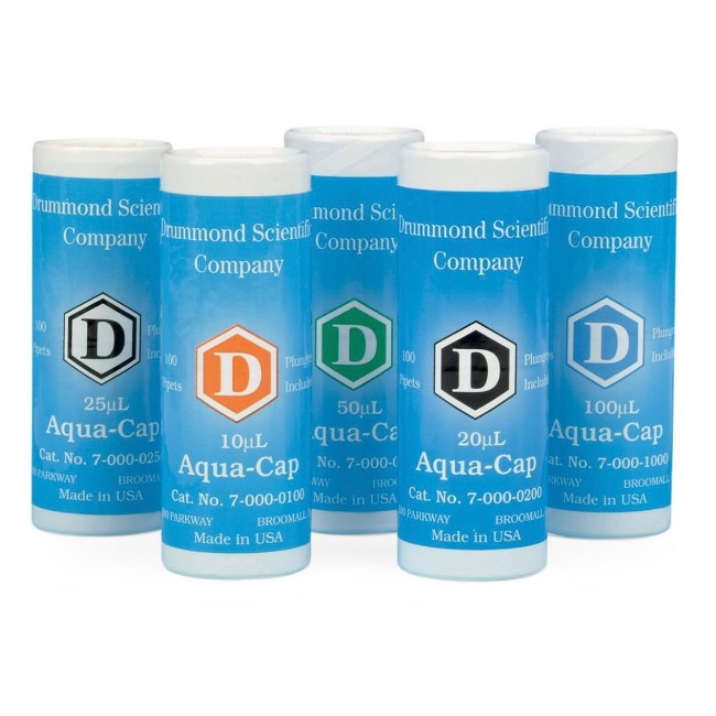 Aqua Cap Special Sample Collection Tubes With Heparin   5 Clad Plungers   Blue   100  l