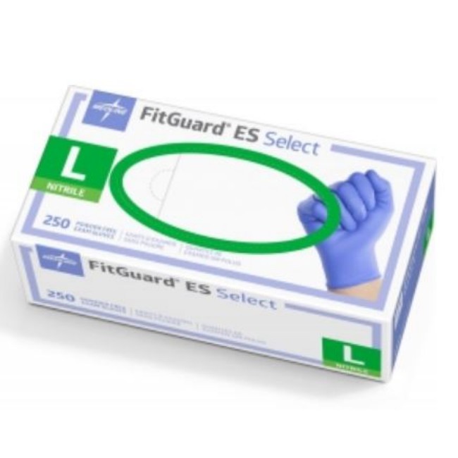 Fitguard Es Select Nitrile Exam Gloves   Textured Fingertips   Powdered Free   Size L