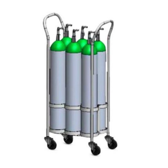 Oxygen Cylinder Cart   D   E   Holds 6 Rollabout Cylinders