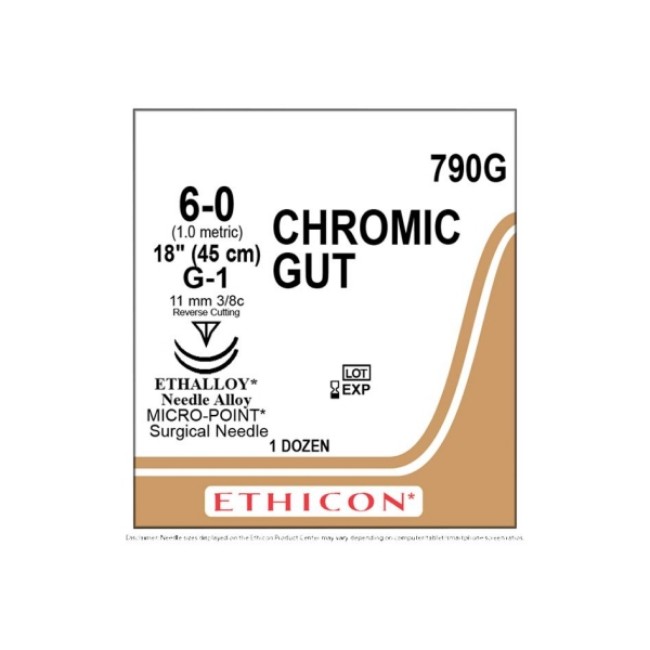 Sutures  Chromic Gut Suture   G 1   Size 6 0   18 