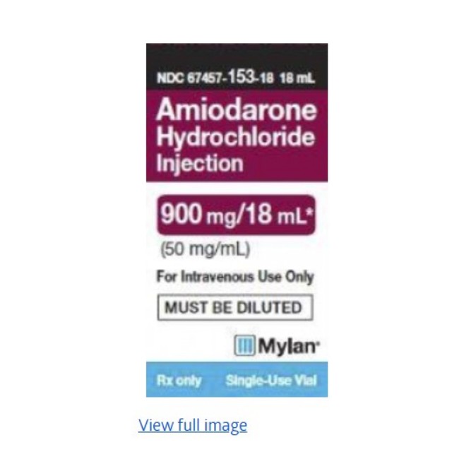 Amiodarone 50 Mg   Ml Single Dose Vial   18 Ml
