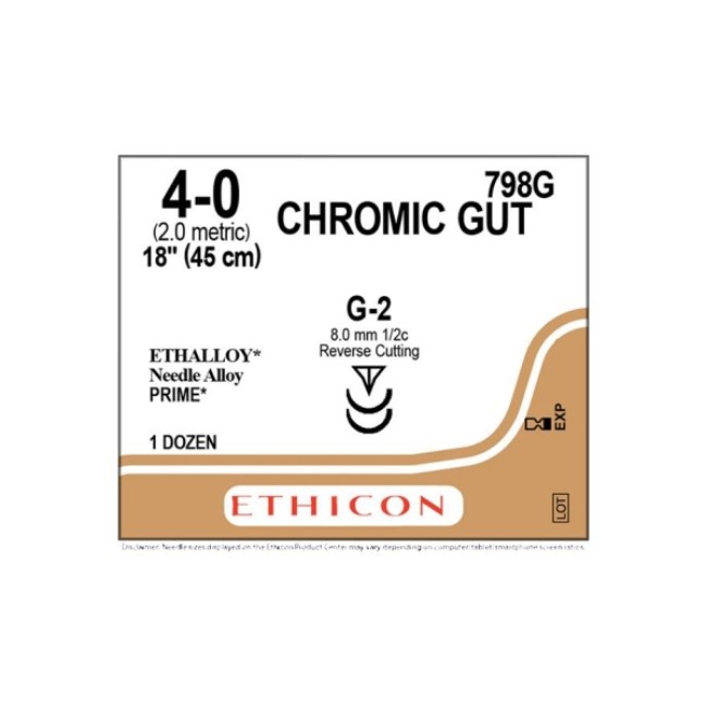 Sutures  Chromic Gut Suture   G 2   Size 4 0   18 