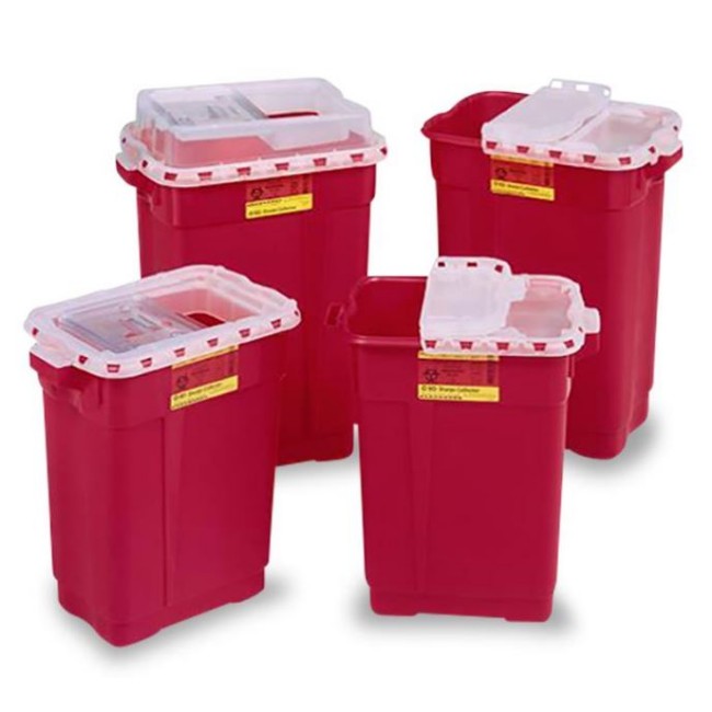 Bd Extra Large Red Sharps Collector With Slide Top And Gasket   19 Gal   26 25 H X 20 W X 14 75 D