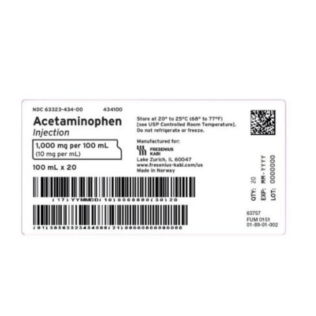 Acetaminophen Injection   10 Mg   Ml   20 X 100 Ml