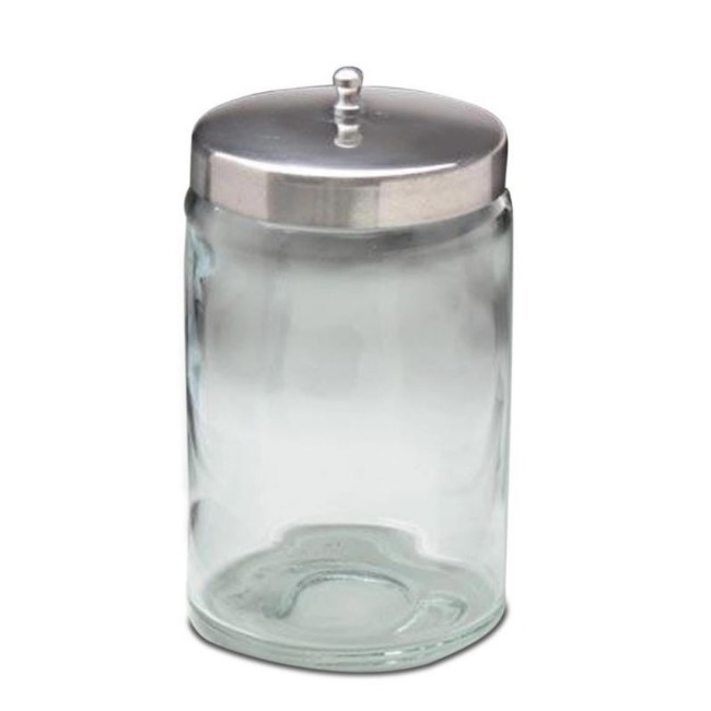 Unlabeled Flint Glass Jar With Stainless Steel Lid
