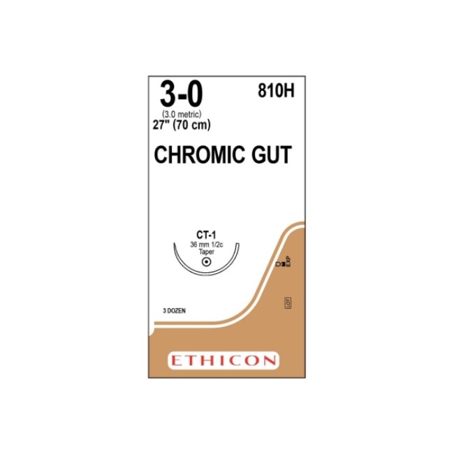 Sutures  Chromic Gut Absorbable Suture   Taper Point   Size 3 0   27   Ct 1 Needle