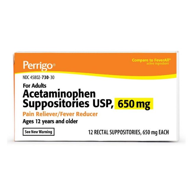 Acetaminophen   650 Mg Suppository   12 Box