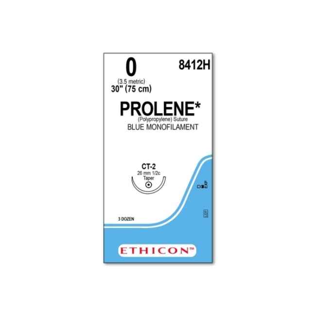 Sutures  Prolene Monofilament Suture   Blue   Size 0   30   Ct 2 Needle