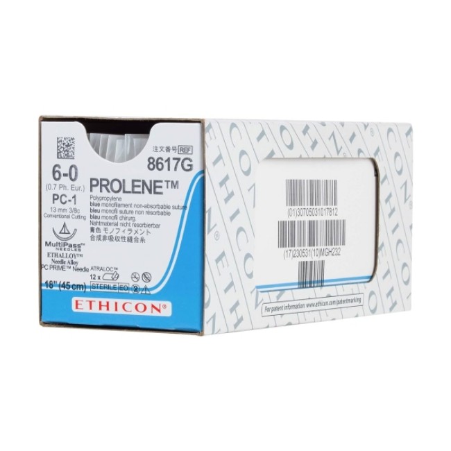 Sutures  Prolene Monofilament Suture   Blue   Size 6 0   18   Pc 1 Needle