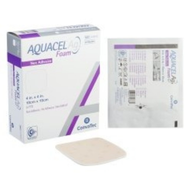 Silver Foam Dressing Aquacel  Ag 4 X 4 Inch Square Sterile