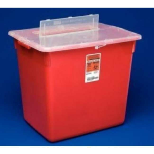 Container   Sharps Vertical Lid Entry Red 7Gl
