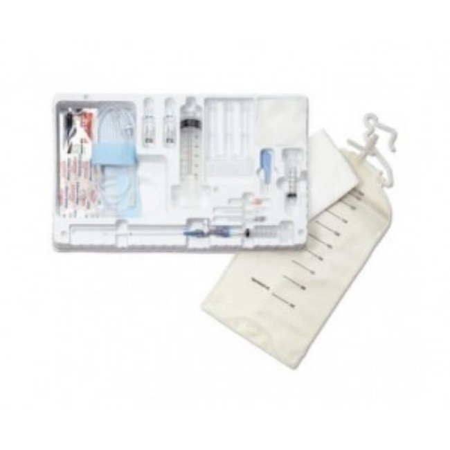 Thoracentesis Paracentesis Catheter Drainage Tray With Valved Catheter   5 Fr   19