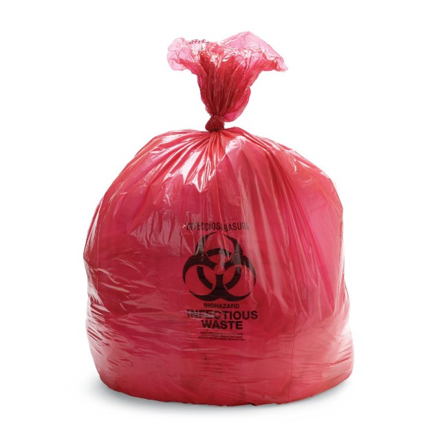 Liner   Biohazard Bag Red 3Mil 40X46 45Gl
