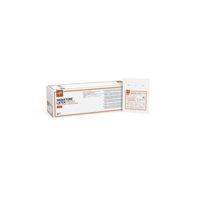 Signature Latex Micro Surgical Gloves  Powder Free  Size 7 5