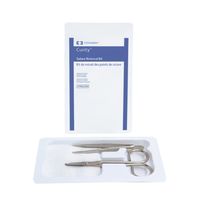 Suture Removal Tray Kit   Thumb Forceps   Littauer Scissors   12 Ply Gauze   Sterile