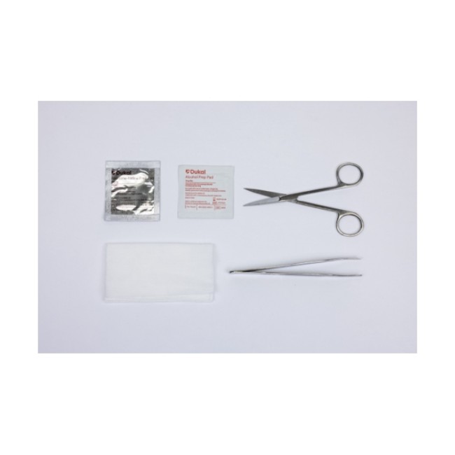 Suture Removal Tray with Straight Iris Scissors  Serrated Adson Forceps  8 Ply G
