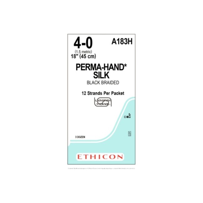 Sutures  Perma Hand Suture   Black Braided   Size 4 0   12 X 18 