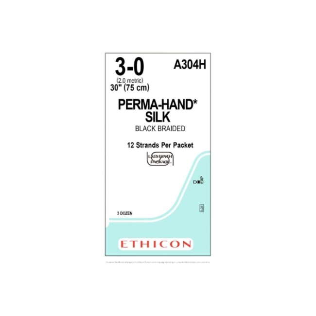 Sutures  Perma Hand Suture   Black Braided   Size 3 0   12 X 30 