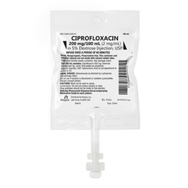 Ciprofloxacin 2 Mg Ml Dex 5   Flexible Container   24 X 200 Ml