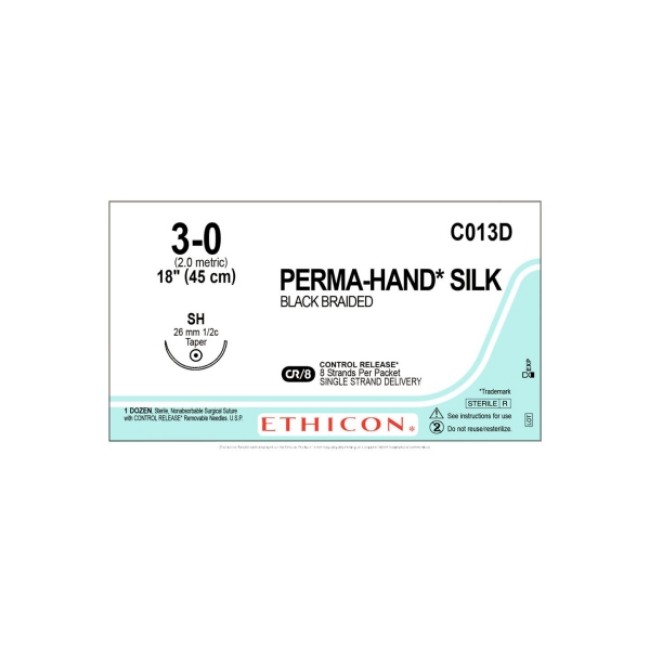 Sutures  Perma Hand Suture   Black   Size 3 0   5 X 18   Sh Needle