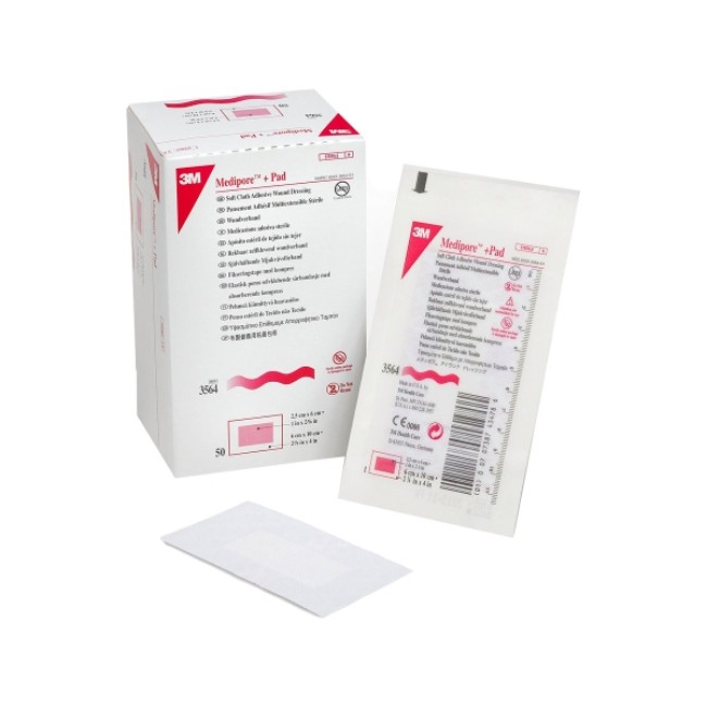 Dressing  Medipore Pad  Soft  Adh  2 3 8X4