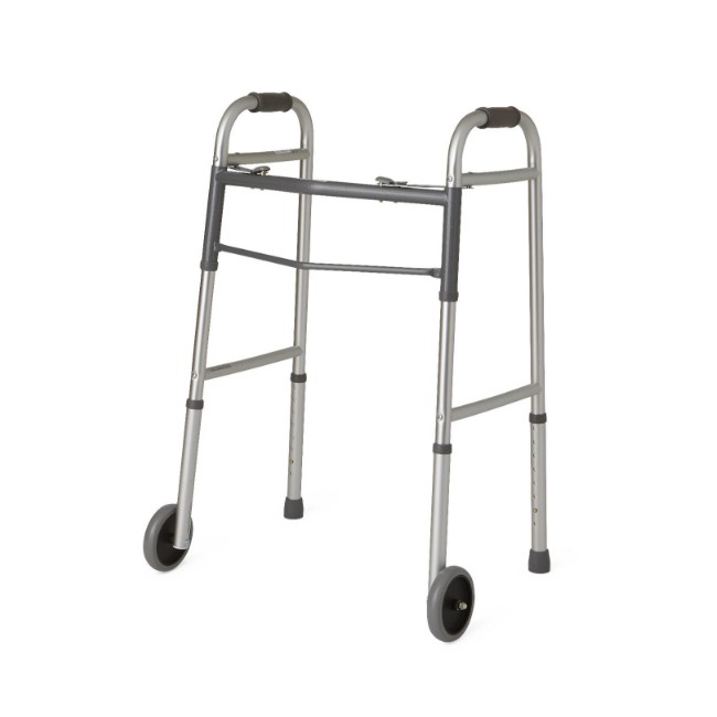 Walker   2 Button Folding With Single 5In Wheels Adult