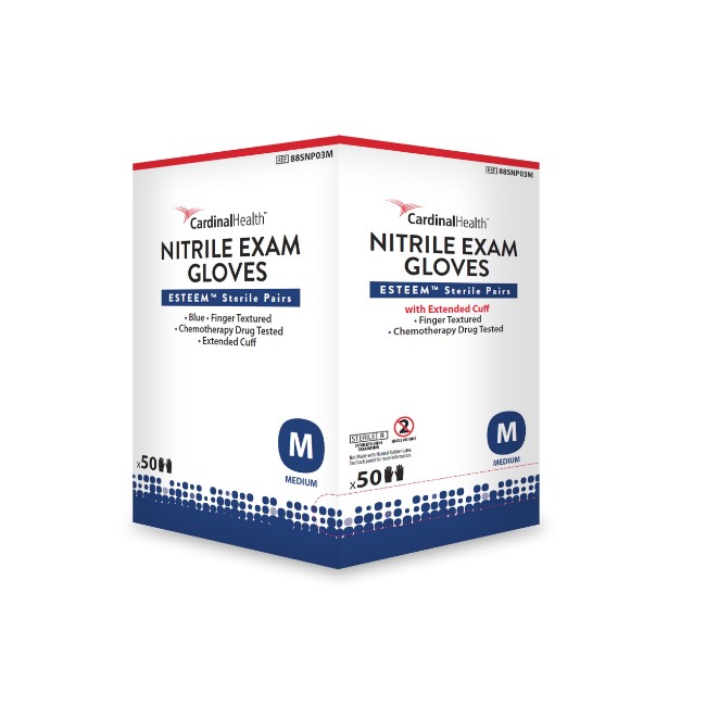 Esteem Stretch Powder Free Nitrile Exam Gloves   Size M