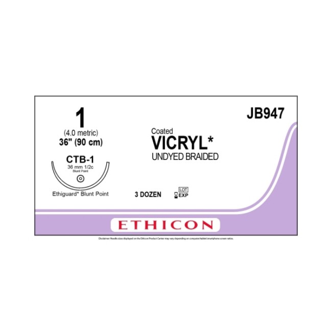 Sutures  Vicryl  Coated Braided Suture   1   Single Arm   Ctb 1   36 
