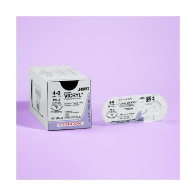 Suture   Coated Vicryl  Undyed Coated Vicryl 4 0 Ps 2 18  Suture