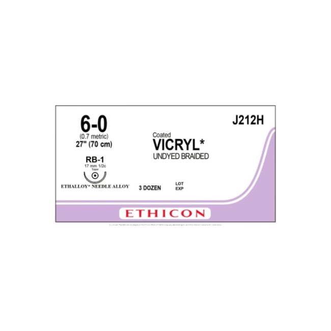 Suture   Vicryl  Undyed Coated Vicryl 6 0 Rb 1 27  Suture