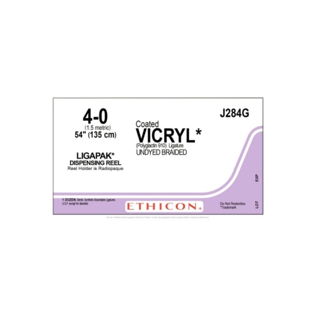 Sutures  Vicryl Absorbable Suture Reel   Tie   Undyed   Size 4 0   54   135 Cm 