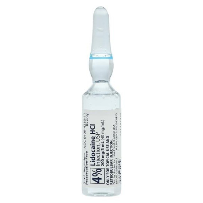 Lidocaine HCl Injection 4  Preservative Free Ampule 5mL 25 Package  16 BX CA