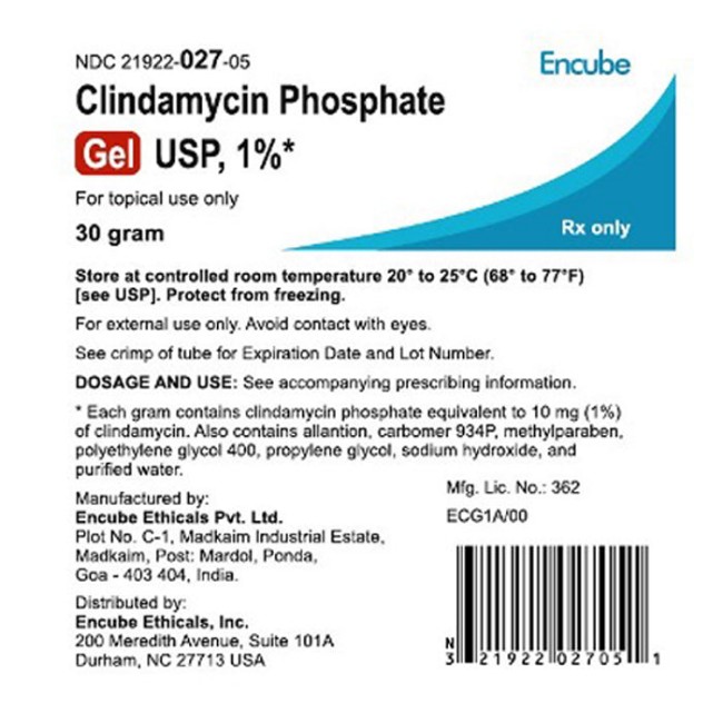 Clindamycin Gel 1  X 30G