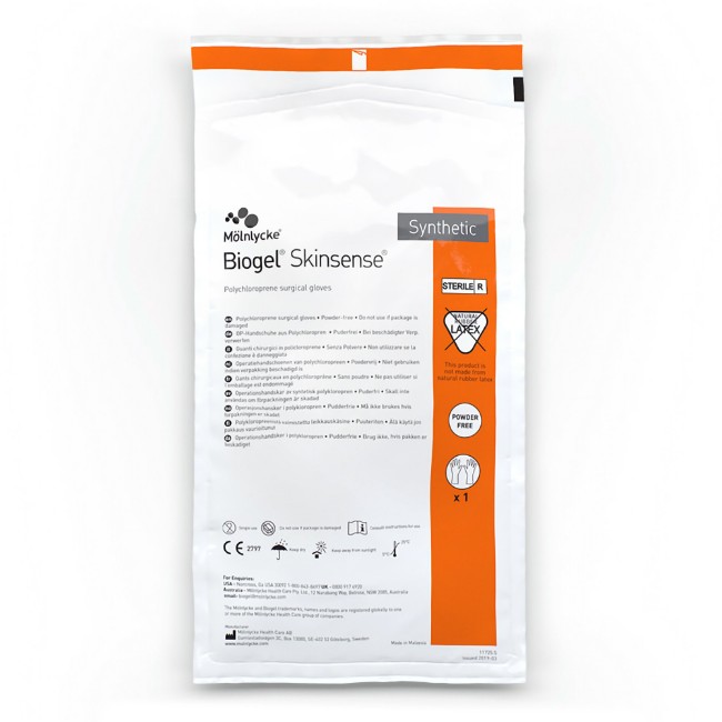 Biogel Skinsense Sterile Powder Free Synthetic Surgical Gloves   Size 6 0