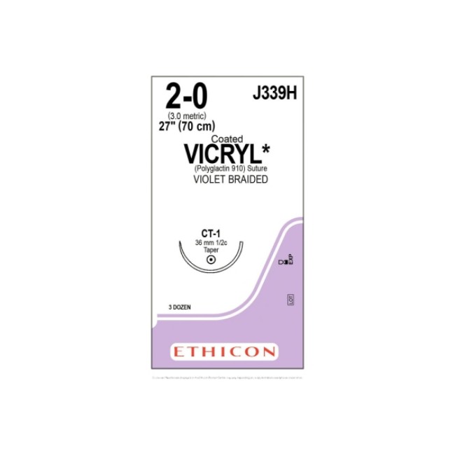 Suture   Vicryl  Violet Coated Vicryl 2 0 Ct 1 27  Suture