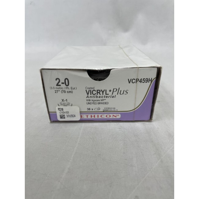 Coated Vicryl Plus Antibacterial  Polyglactin 910  Suture  Undyed Braided  Size 