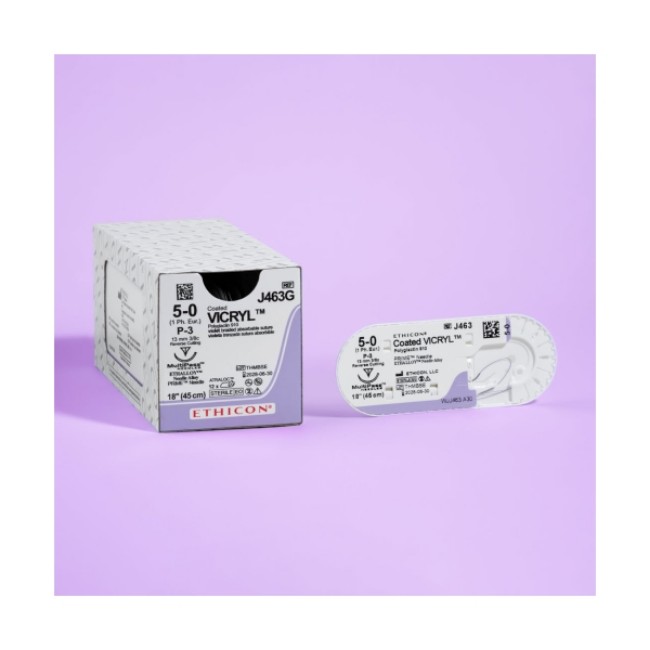 Suture   Coated Vicryl  Violet Coated Vicryl 5 0 P 3 18  Suture