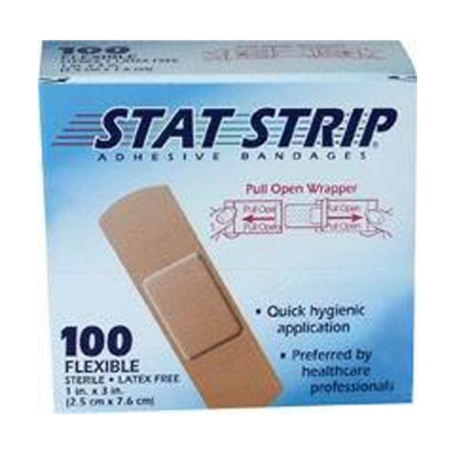 Bandages  Adhesive Stat Strip Bandage   Flex Fab   1  X 3 