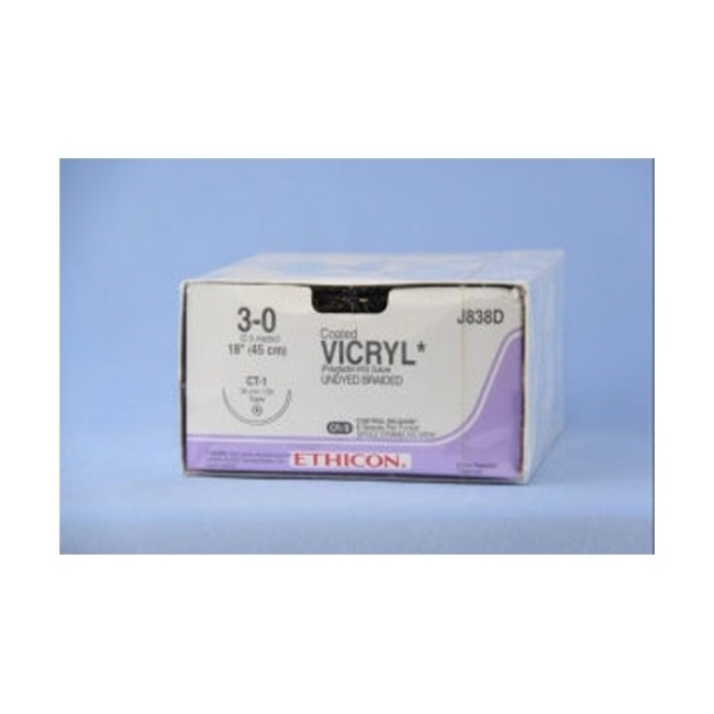 Suture   Vicryl Coated Braided Undyed 3 0  18 Ct1