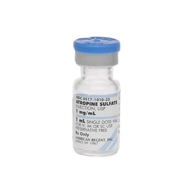 Injections  Atropine Sulfate Injection   1 Mg Ml   Single Dose Vial   25 X 1 Ml