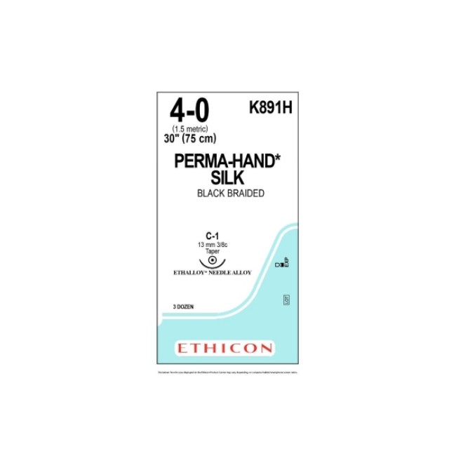 Sutures  Perma Hand Suture   Black   Size 4 0   30   C 1 Needle