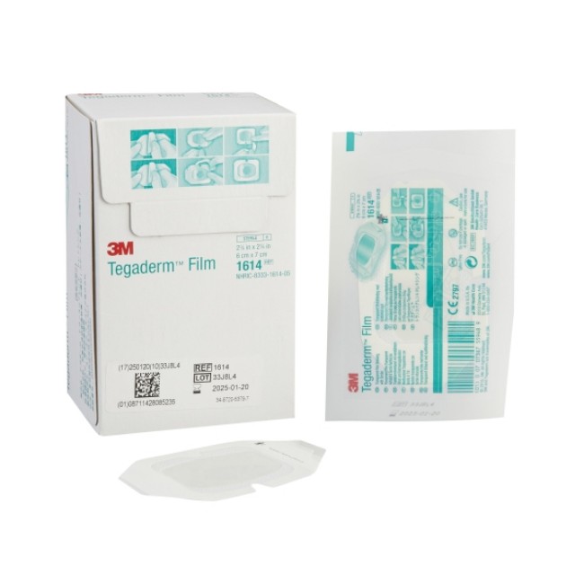 Dressings  Tegaderm Iv Transparent Film Dressing With Border   2 3 8  X 2 3 4 