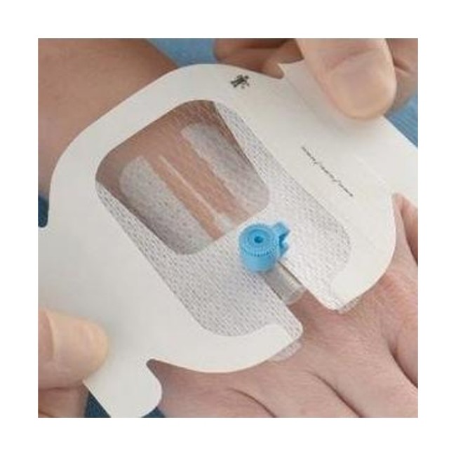 Dressing   Securement  3M Tegaderm Advanced Transparent Film Iv Securement Dressing With Adhesive Free Window   4 3 4  X4 3 4 