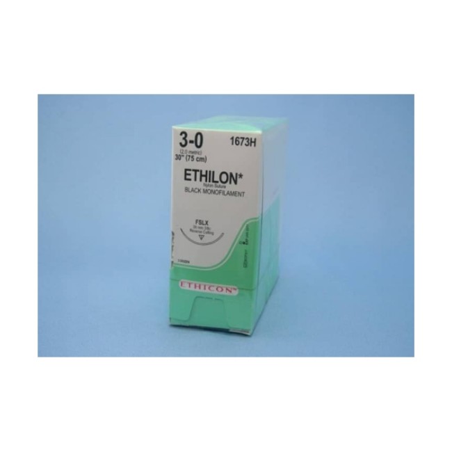 Suture  Ethilon  Mono  Black  3 0  30  Fslx