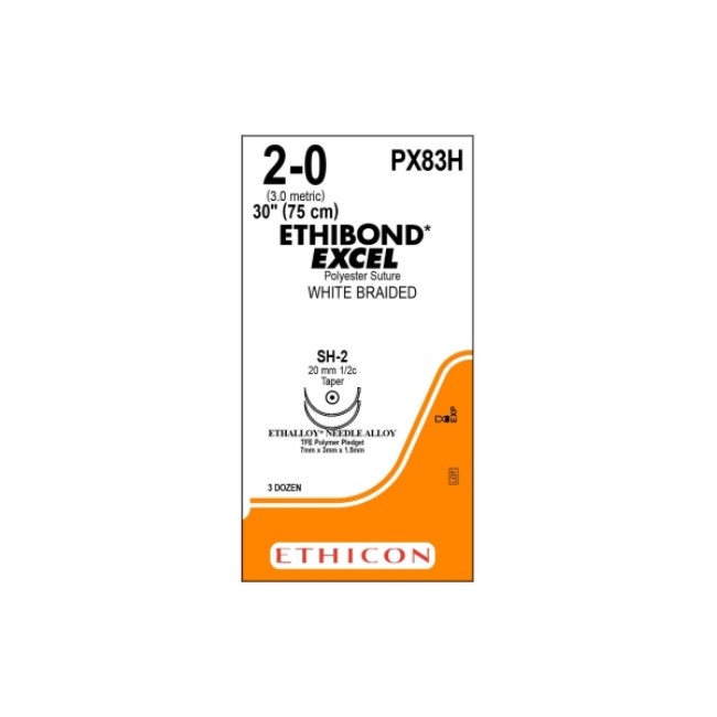 Sutures  Ethibond Excel Suture   Sh 2   Size 2 0   White   30 