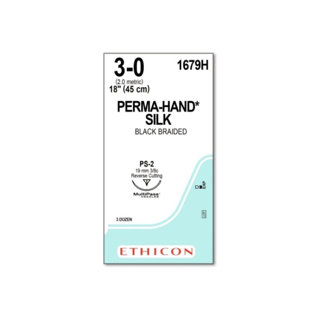 Suture  Precision Point Perma Hand Surgical Suture 3 0   18   Ps 2 Needle