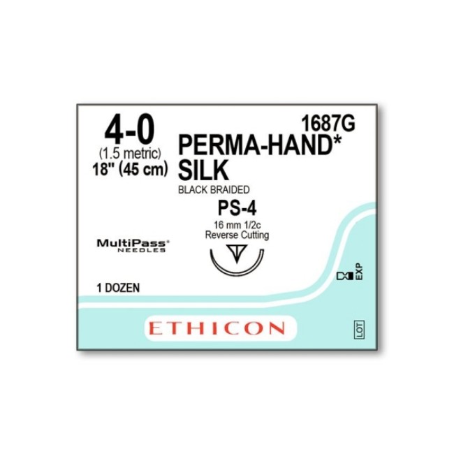 Suture  Precision Point Perma Hand Surgical Suture 4 0   18   Ps 4 Needle