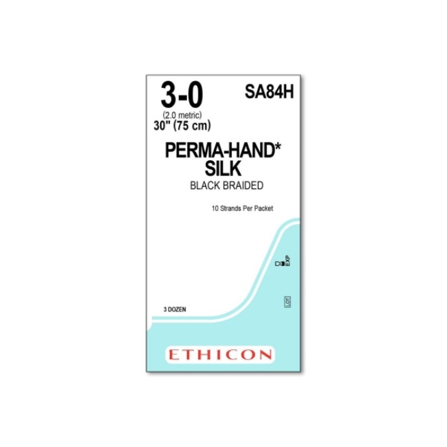 Sutures  Perma Hand Suture   Black Braided   Size 3 0   10 X 30 